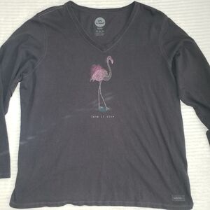 Life is Good Long Sleeve “Flamingo take it slow” xxl